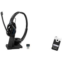 Global Teck Bundle Sennheiser EPOS Bluetooth Office Headset with Microphone, MB PRO2 ML Headset, Skype for Business, Microsoft Teams, for Demanding Professionals That Need Excellent PC/Mobile Audio