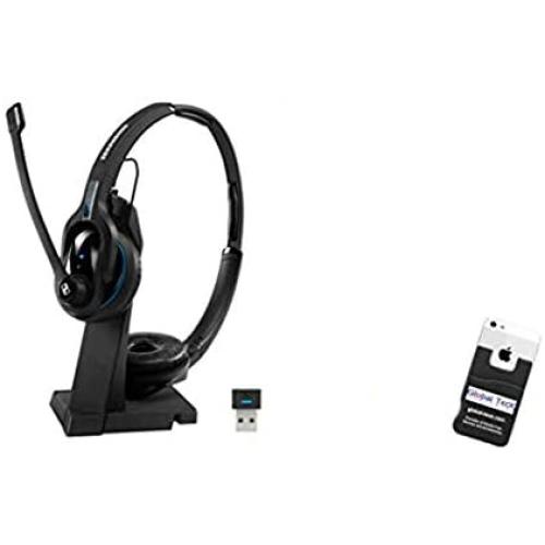 Global Teck Bundle Sennheiser EPOS Bluetooth Office Headset with Microphone, MB PRO2 ML Headset, Skype for Business, Microsoft Teams, for Demanding Professionals That Need Excellent PC/Mobile Audio
