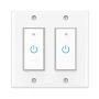 Smart Switch WiFi Wall Light Switch Compatible with Alexa, Google Assistant and IFTTT, Neutral Wire Required, Single Pole, 2 Gang