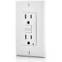 Leviton GFNT1-W Self-Test SmartlockPro Slim GFCI Non-Tamper-Resistant Receptacle with LED Indicator, Wallplate Included, 15-Amp, White