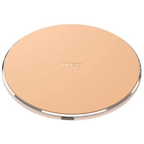 TOZO W1 Wireless Charger Thin Aviation Aluminum Computer Numerical Control Technology Fast Charging Pad Khaki (NO AC Adapter)