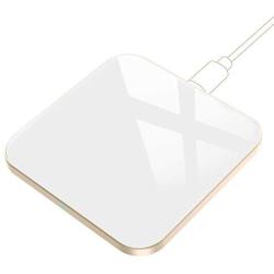 Wireless Charger 15W Max Fast, AGPTEK Qi-Certified Metal Glass Wireless Charging Pad for iPhone 12/12 Pro/12 Pro Max/11/11 Pro Max/XS Max/XR/X/8, Galaxy S20/S10/S9/S8, AirPods (No AC Adapter), White