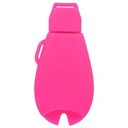 SEGADEN Silicone Cover Protector Case Holder Skin Jacket Compatible with DODGE JEEP CHRYSLER 4 Button Smart Remote Key Fob CV4752 Rose