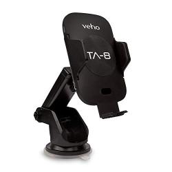 Veho TA-8 Universal in-car Smartphone Cradle/Holder with Qi Wireless Charging | Auto Sensing Open/Close Clasp System | windscreen Suction Cup & air Vent Fixing Mount(s) | Designed in UK | VAA-014-TA8