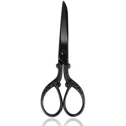 BIHRTC Small Embroidery Scissors 5 Inch Black Scissors Stainless Steel Handled Professional Dressmaking Sewing Scissors Shears for Fabric Needlework Art Work Offic Craft Scissors