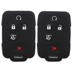 Ezzy Auto A Pair Black Silicone Rubber Key Fob Case Key Cover Key Jacket Skin for Enclave Colorado Silverado 1500 Suburban Tahoe Yukon Sierra 1500