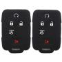 Ezzy Auto A Pair Black Silicone Rubber Key Fob Case Key Cover Key Jacket Skin for Enclave Colorado Silverado 1500 Suburban Tahoe Yukon Sierra 1500