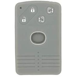 SEGADEN Silicone Cover Protector Case Holder Skin Jacket Compatible with MAZDA 4 Button Smart Card Remote Key Fob CV4534 Gray