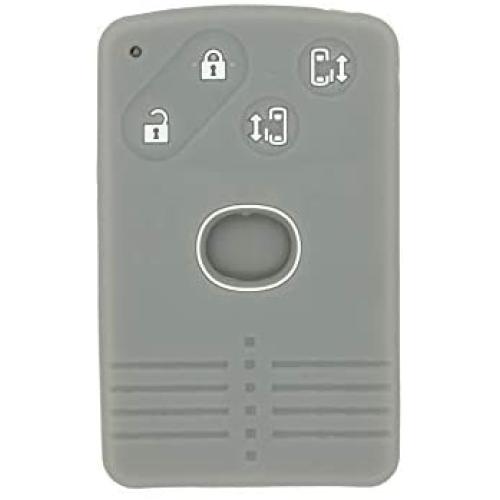 SEGADEN Silicone Cover Protector Case Holder Skin Jacket Compatible with MAZDA 4 Button Smart Card Remote Key Fob CV4534 Gray