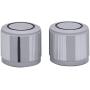 Taiss/ 2pcs Silver color Aluminum Rotary Electronic Control Potentiometer Knob For 6 mm Diameter Shaft, Volume Control Knob, Audio knob, Guitar Knob，Switch Knob,19mm dia. x 17mm height Knob-1