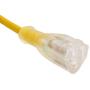 100 ft Extension Cord 10/3 SJTW with Lighted end - Yellow - Indoor / Outdoor Heavy Duty Extra Durability 10 AMP 125 Volts 1875 Watts by LifeSupplyUSA