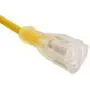 50 ft Extension Cord 14/3 SJTW with Lighted end - Yellow - Indoor / Outdoor Heavy Duty Extra Durability 13 AMP 125 Volts 1875 Watts by LifeSupplyUSA
