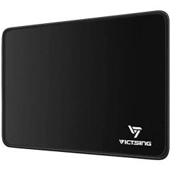 VicTsing Mouse Pad with Stitched Edge, Premium-Textured Mouse Mat, Non-Slip Rubber Base Mousepad for Laptop, Computer & PC, 10.2×8.3×0.08 inches, Black
