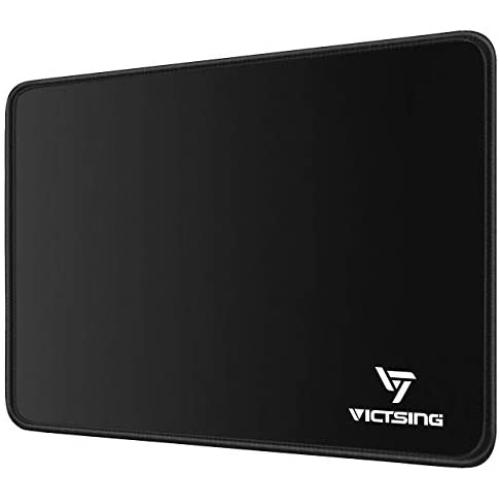 VicTsing Mouse Pad with Stitched Edge, Premium-Textured Mouse Mat, Non-Slip Rubber Base Mousepad for Laptop, Computer & PC, 10.2×8.3×0.08 inches, Black