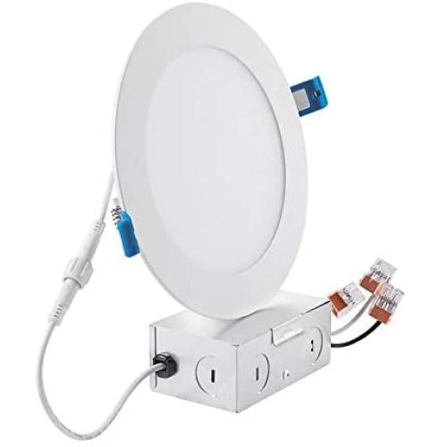 Drart 6 Inch Ultra-Thin Recessed Lighting Low Profile Slim Panel Downlight with Junction Box, Dimmable Air Tight 12W Ceiling Light, No Flickering, 100W Equiv, ETL& Energy Star Listed 5000K