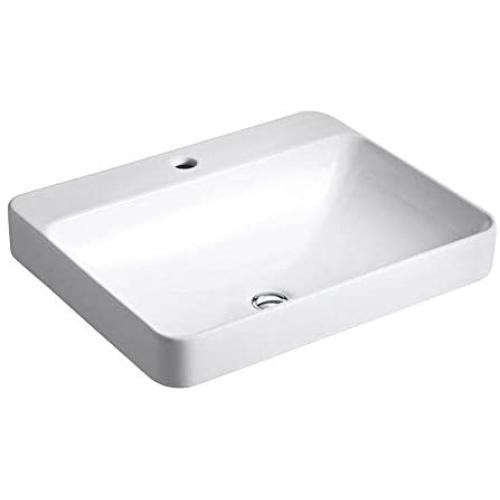 Kohler K-2660-1-0 Vitreous china Above counter Rectangular Bathroom Sink, 25.512 x 20.472 x 9.843 inches, White