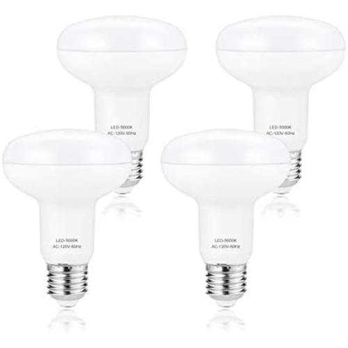 Led Flood Lights Indoor,Bright White LED BR25 Dimmable Flood Bulb, 75-90W Replacement, 9 Watt, 900 Lumens - 5000K - Indoor/Outdoor Rated (4-Pack)
