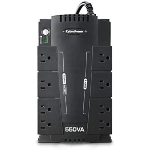 CyberPower CP550SLG Standby UPS System, 550VA/330W, 8 Outlets, Compact Black