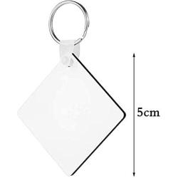 Fbaby 10pcs DIY Sublimation Double-Sided Heat Transfer Keychain Blanks Wooden Hard Board Key Rings White Blank MDF Key Chain for Heat Press (Square)