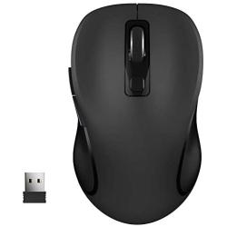 WisFox 2.4G Wireless Mouse for Laptop, Ergonomic Computer Mouse with USB Receiver and 3 Adjustable Levels, 6 Button Cordless Mouse Wireless Mice for Windows Mac PC Notebook (Black)