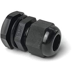 MGI SpeedWare Strain Relief NPT Nylon Cord Grip Cable Glands - 20 Pack (1/2'', Black)