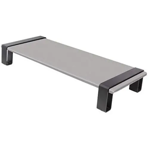 Kantek Modern Monitor Multipurpose Desktop Riser, 3.6'' x 22'' x 10.2'', Black,Gray