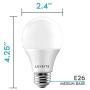 Luxrite A19 LED Light Bulb 60W Equivalent, 3000K Warm White Dimmable, 800 Lumens, Standard LED Bulb 9W, E26 Base, Energy Star, Enclosed Fixture Rated, Perfect for Lamps and Home Lighting (4 Pack)