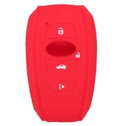 SEGADEN Silicone Cover Protector Case Holder Skin Jacket Compatible with SUBARU 4 Button Smart Remote Key Fob CV4255 Red