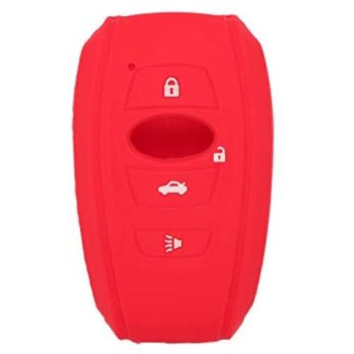 SEGADEN Silicone Cover Protector Case Holder Skin Jacket Compatible with SUBARU 4 Button Smart Remote Key Fob CV4255 Red