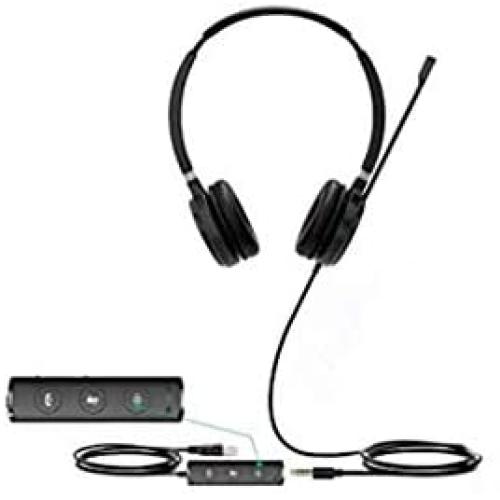 Yealink UH36-DUAL UH36 Dual Wired USB Headset - USB 2.0, 3.5mm Jack, Certified for use with Microsoft Teams