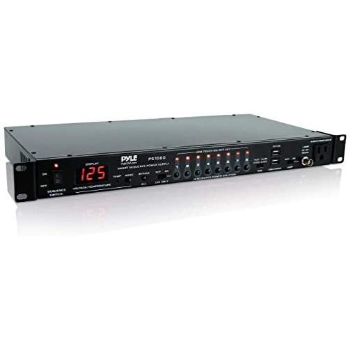 8 Outlet Power Sequencer Conditioner - 2200W Rack Mount Pro Audio Digital Power Supply Controller Regulator w/ Voltage Readout, Surge Protector, For Home Theater, Stage / Studio Use - Pyle PS1000