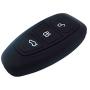 BAR Autotech Remote Key Silicone Rubber Keyless Entry Shell Case Fob Key Skin Cover fit Ford Focus 3 Escape Fiesta ST Titanium Mondeo Ecosport Kuga MK3 3 Buttons (1 Pair) (Black)