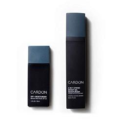 Cardon Mens AM + PM Face Moisturizers Bundle: Daytime SPF Moisturizer; Nighttime Repair Gel Moisturizer | Korean Skincare For Men