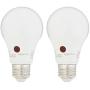 Amazon Basics 60 Watt Equivalent, Dusk to Dawn Sensor, Non-Dimmable, A19 LED Light Bulb - Soft White, 2-Pack
