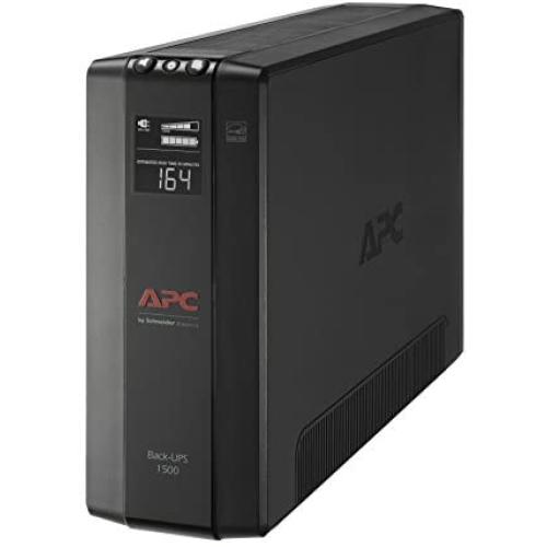 APC UPS, 1500VA UPS Battery Backup & Surge Protector, BX1500M Backup Battery, AVR, Dataline Protection and LCD Display, Back-UPS Pro Uninterruptible Power Supply
