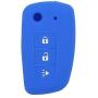 SEGADEN Silicone Cover Protector Case Holder Skin Jacket Compatible with NISSAN 3 Button Flip Remote Key Fob CV4507 Deep Blue