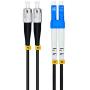 Jeirdus 5M LC to FC Outdoor Armored Duplex 9/125 SM Fiber Optic Cable Jumper Optical Patch Cord Singlemode 5Meters 16ft LC-FC
