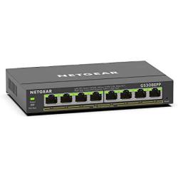 NETGEAR 8 Port PoE Gigabit Ethernet Plus Switch (GS308EPP) - with 8 x PoE+ @ 123W, Desktop/Wall Mount