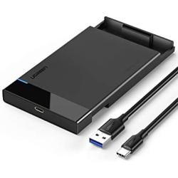 UGREEN 2.5'' Hard Drive Enclosure USB C 3.1 Gen 2 to SATA III 6Gbps for SSD HDD 9.5 7mm External Hard Drive Disk Case w UASP Compatible with WD Seagate Toshiba Samsung Hitachi PS4 Xbox Router
