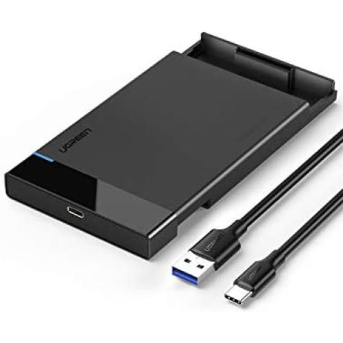 UGREEN 2.5'' Hard Drive Enclosure USB C 3.1 Gen 2 to SATA III 6Gbps for SSD HDD 9.5 7mm External Hard Drive Disk Case w UASP Compatible with WD Seagate Toshiba Samsung Hitachi PS4 Xbox Router