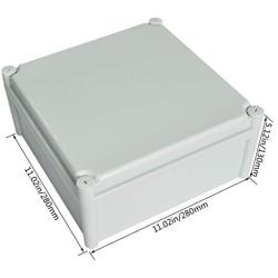 LeMotech Waterproof Dustproof IP67 Junction Box DIY Case Enclosure Gray 11 x 11 x 5.1 inch (280 x 280 x 130 mm)