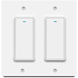 Smart Light Switch, Aleath Smart Switch, 2.4Ghz WIFI Light Switch - Neutral Wire Needed, Compatible with Alexa, Google Assistant and IFTTT, Remote Control - 2gang