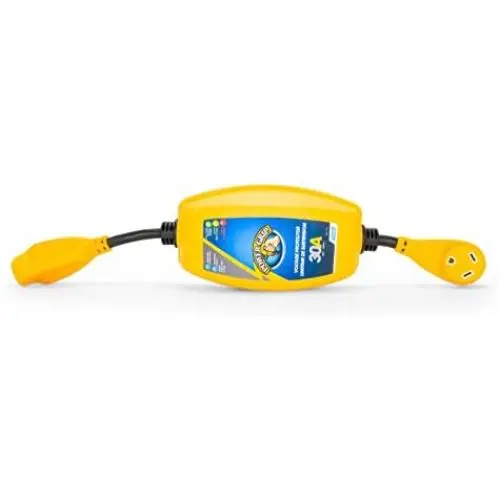 Camco 55301 30 Amp RV Power Defender Voltage Protector/Monitor with Integrated Surge Protection, Designed with Easy To Use PowerGrip Handles
