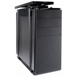 Mount-It! Under Desk CPU Mount with Adjustable Straps, Computer Tower Holder with Sliding Track and 360 Degree Swivel, 22 Lb Capacity, Black