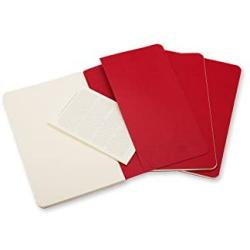 Moleskine Cahier Journal, Soft Cover, Large (5'' x 8.25'') Plain/Blank, Cranberry Red, 80 Pages (Set of 3)