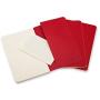 Moleskine Cahier Journal, Soft Cover, Large (5'' x 8.25'') Plain/Blank, Cranberry Red, 80 Pages (Set of 3)
