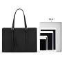 ECOSUSI Laptop Tote Bag for Women Fits Up to 15.6 Inch PU Leather Briefcase Office Handbags Large Capacity with 3 Divided Compartments