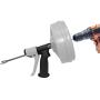 DrainX SPINFEED 50 Foot Drum Auger | Use Manually or Drill Powered - Auto Extend and Retract Plumbing Snake | Work Gloves and Storage Bag Included