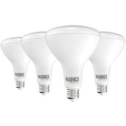 Sunco Lighting 4 Pack BR40 LED Bulb, 17W=100W, Dimmable, 5000K Daylight, 1400 LM, E26 Base, Indoor Flood Light for Cans- UL & Energy Star