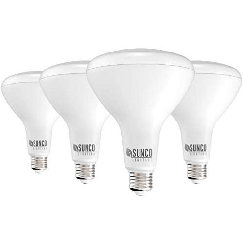 Sunco Lighting 4 Pack BR40 LED Bulb, 17W=100W, Dimmable, 5000K Daylight, 1400 LM, E26 Base, Indoor Flood Light for Cans- UL & Energy Star Sunco Lighting 4 Pack BR40 LED Bulb, 17W=100W, Dimmable, 5000K Daylight, 1400 LM, E26 Base, Indoor Flood Light for Cans- UL & Energy Star